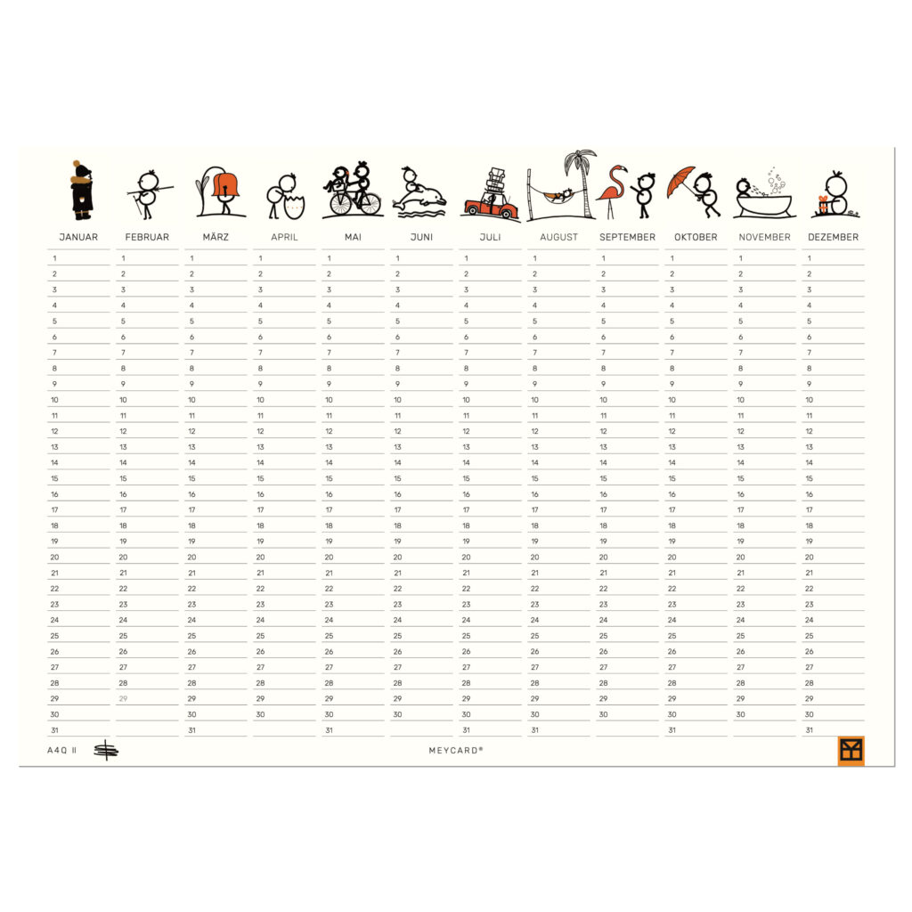 Kalender ohne Datum illustriert