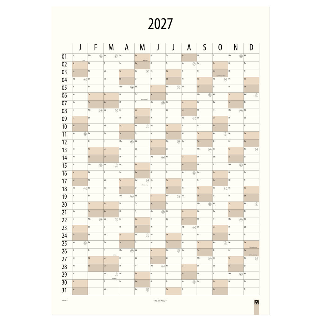 Wandkalender DIN A2 Hochformat 
